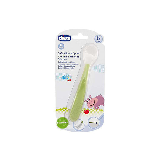 Chicco Colher de silicone 6m+ - verde