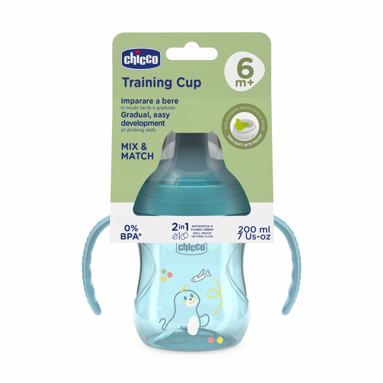 Chicco COPO DE APRENDIZAGEM 6M AZUL CHICCO