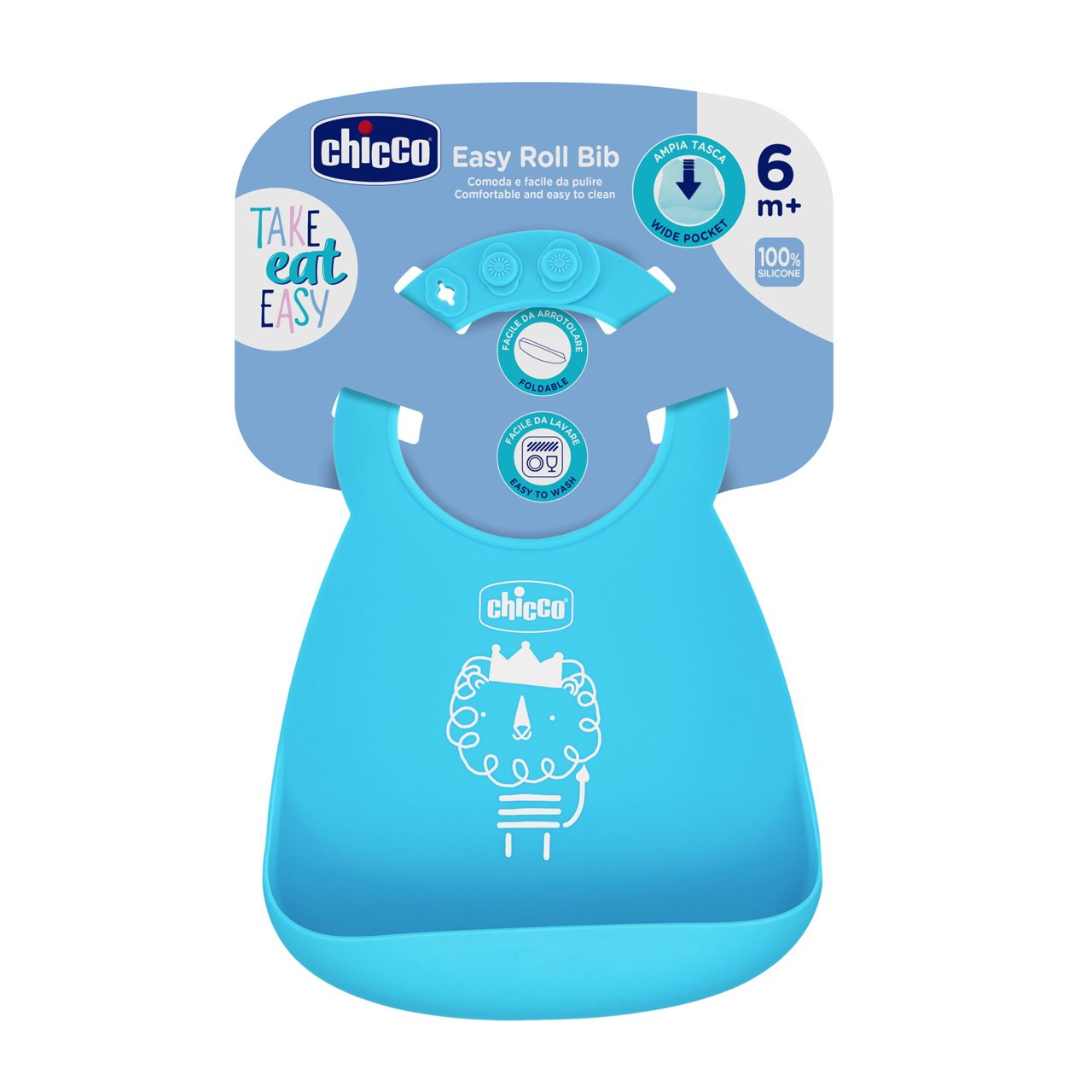 Chicco BABETE DE SILCIONE AZUL 6M+