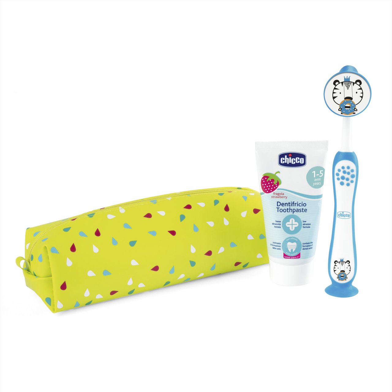 Chicco CONJ HIGIENE ORAL TIGRE AZUL 36M+