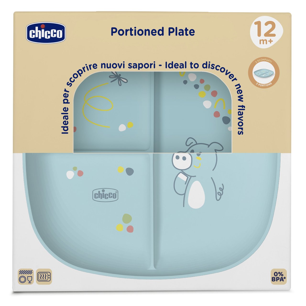 Chicco PRATO COM DIVISORIAS 18M AZUL CHICCO