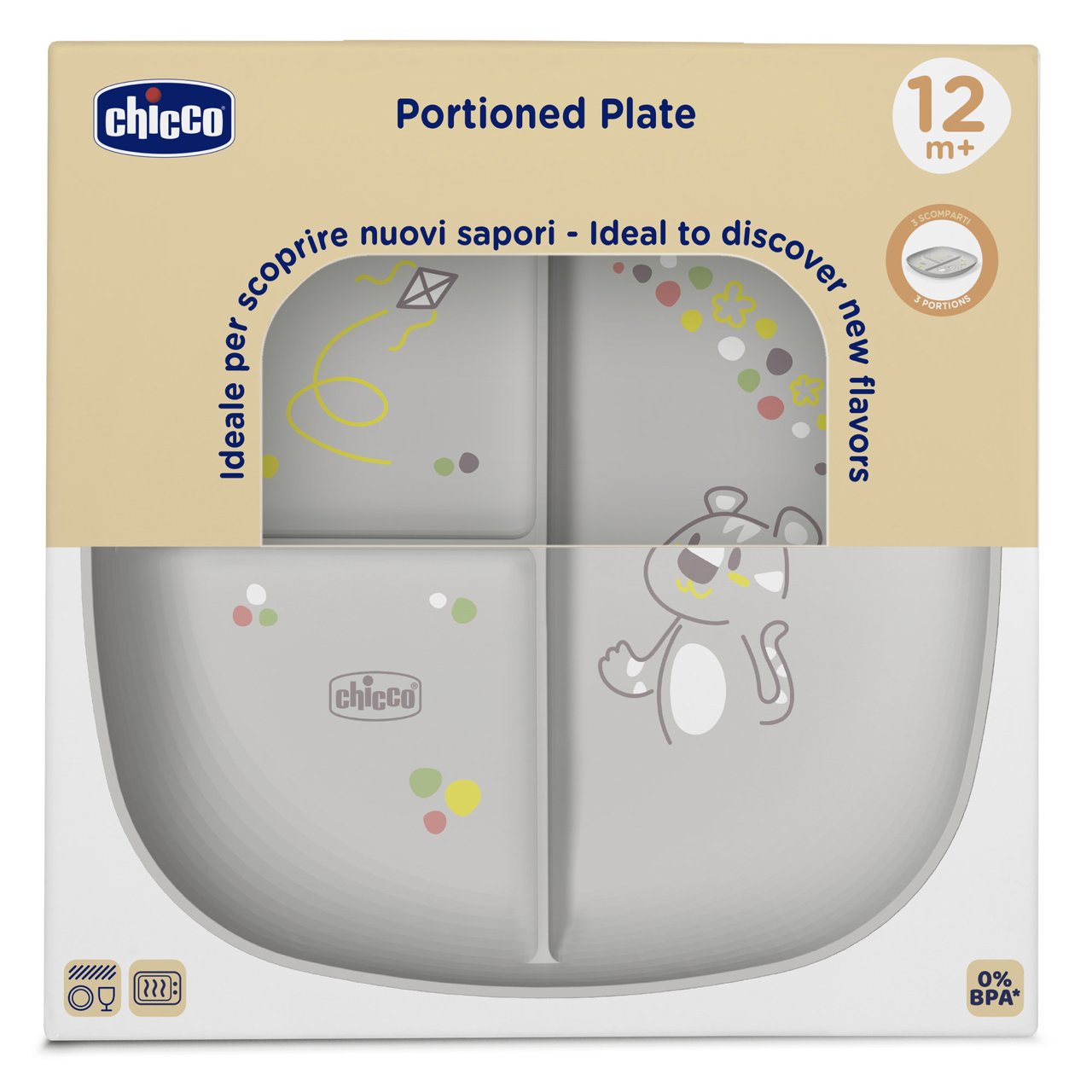 Chicco PRATO COM DIVISORIAS 18M CINZA CHICCO