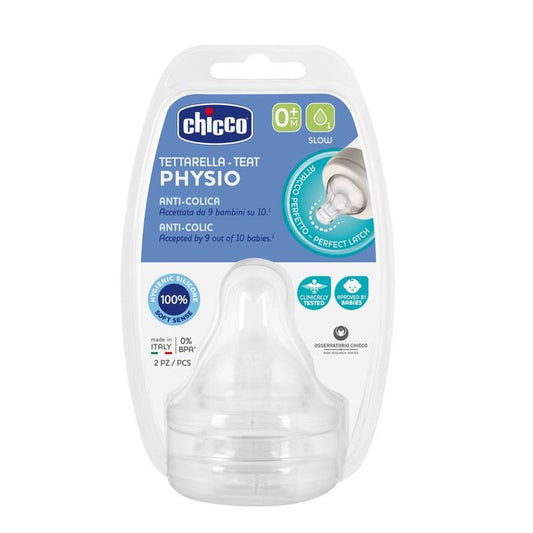 Chicco Tetina P5 silicone fluxo normal 0m+ 2pçs