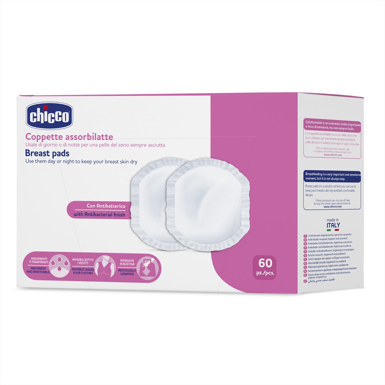 Chicco Discos absorventes anti-bacterianos 60 pçs
