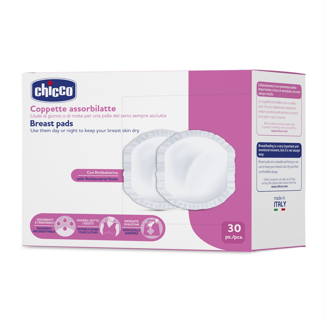 Chicco Discos absorventes anti-bacterianos 30 pçs