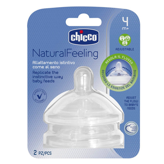 Chicco Tetina NaturalFeeling 2 fluxo regulável 4m+ - 2 pçs