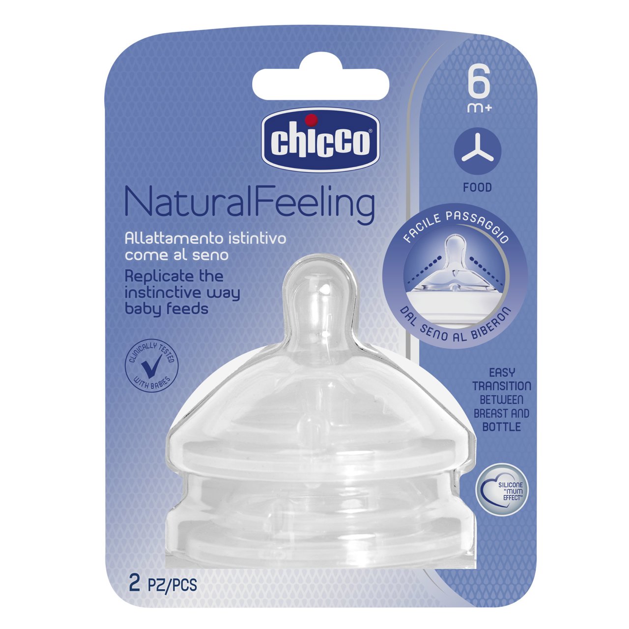 Chicco Tetina NaturalFeeling 3 fluxo rápido 6m+
