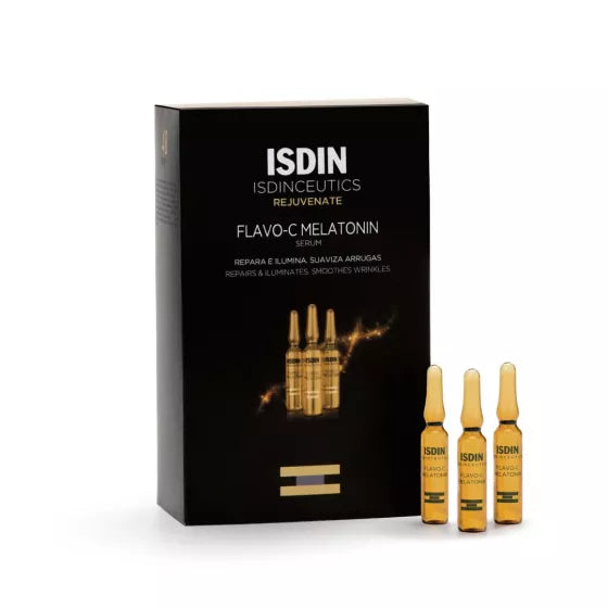 ISDIN Isdinceutics Flavo C Melatonin Ampolas 10X2ML 20ML - Sérum reparador de noite com vitamina C
