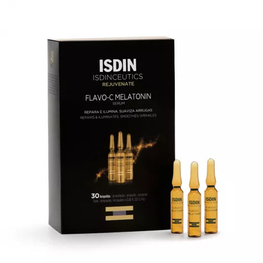 ISDIN Isdinceutics Flavo C Melatonin Ampolas 30X2ML 60ML - Sérum reparador de noite com vitamina C