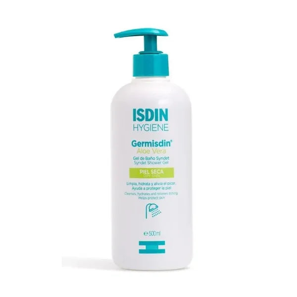 ISDIN Germisdin Aloe Vera 500ML - Gel corporal para higiene corporal e mãos com Aloe vera para pele seca