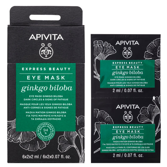 APIVITA EXPRESS BEAUTY MÁSCARA ANTIPAPOS & ANTIOLHEIRAS DE GINKGO BILOBA
