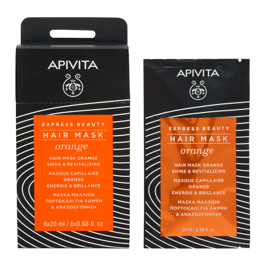 APIVITA EXPRESS BEAUTY MÁSCARA CAPILAR BRILHO & VITALIDADE COM LARANJA