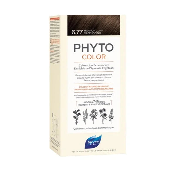 Phyto Kit Coloração Permanente 6.77 Marron Claro Cappuccino