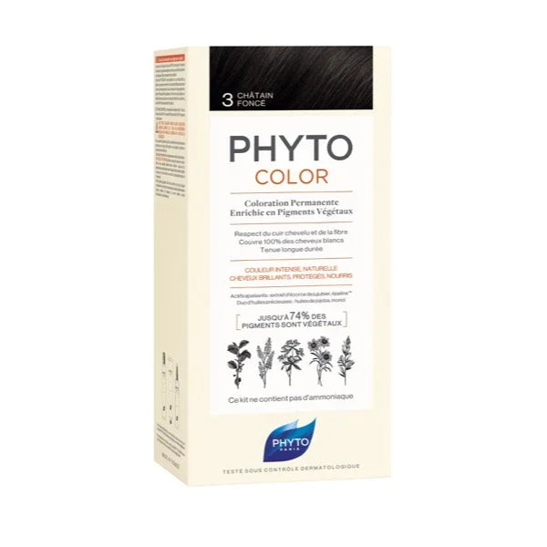 Phyto Kit Coloração Permanente 3 Castanho Escuro