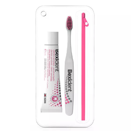 ISDIN Bexident Dentes Sensíveis Smile&Go 25ML - Kit de viagem composto por pasta dentífrica e escova de dentes
