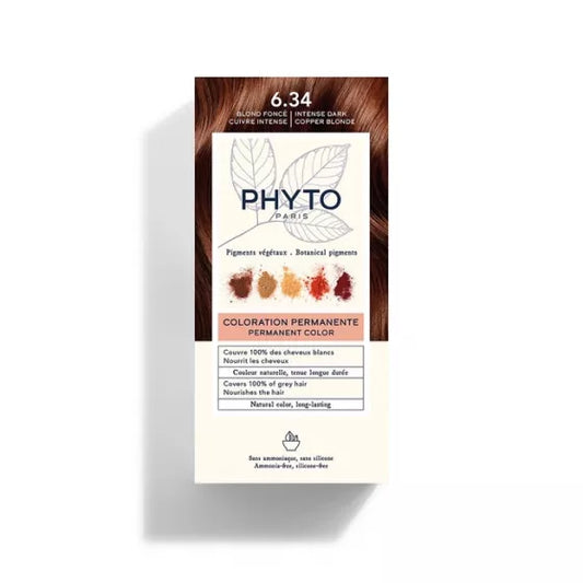 Phyto Kit Coloração Permanente 6.34 Louro Escuro Dourado Acobreado