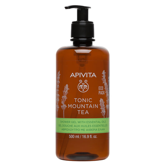 APIVITA TONIC MOUNTAIN TEA GEL BANHO COM ÓLEOS ESSENCIAIS ECOPACK