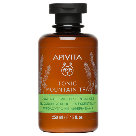 APIVITA TONIC MOUNTAIN TEA GEL BANHO COM ÓLEOS ESSENCIAIS