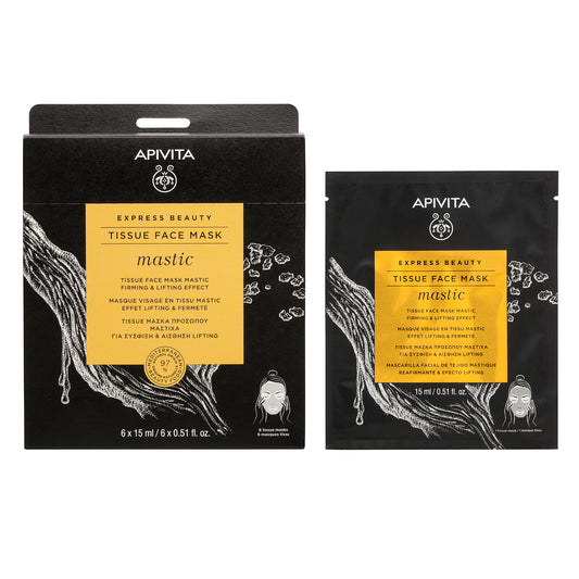 APIVITA EXPRESS BEAUTY MÁSCARA DE TECIDO REFIRMANTE & EFEITO LIFTING COM MÁSTIQUE