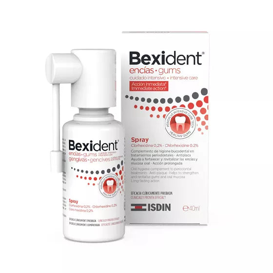 ISDIN Bexident Gengivas Cuidado Intensivo 40ML - Spray com cloro-hexidina para gengivas fragilizadas