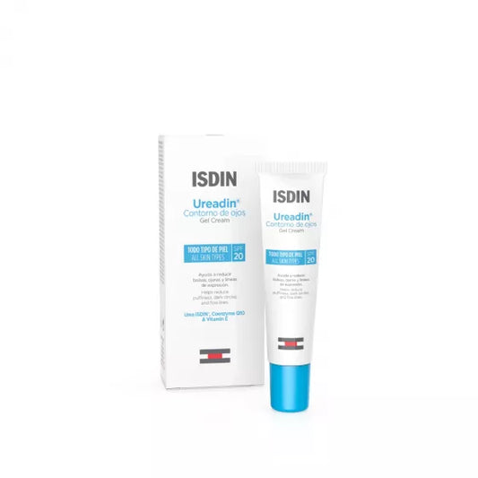 ISDIN Ureadin Contorno de ojos 15ML - Gel creme para bolsas, olheiras e linhas de expressão. Para todos os tipos de pele