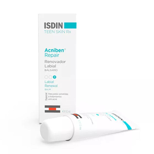 ISDIN Acniben Repair Renovador Labial 10ML - Bálsamo Renovador labial hidratante para lábios secos e gretados