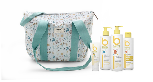 Barral BabyProtect Mala de Maternidade (Creme Muda Fraldas 75g + Creme Hidratante 400 ml + Creme de Banho 500 ml + Champô Crosta Láctea)