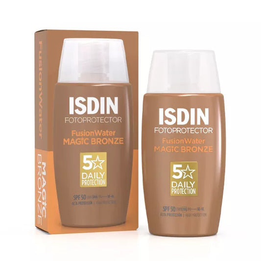 ISDIN Fotoprotector Fusion Water Magic Color BRONZE SPF50 50ML - Protetor solar facial ultraligeiro com cor