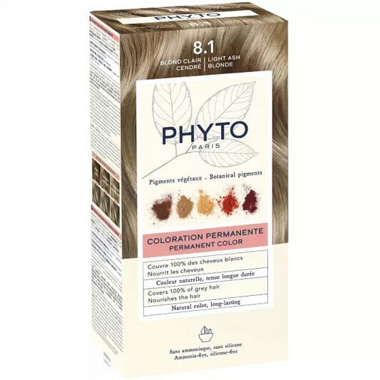 Phyto Kit Coloração Permanente 8.1  Louro Claro Acinzentado
