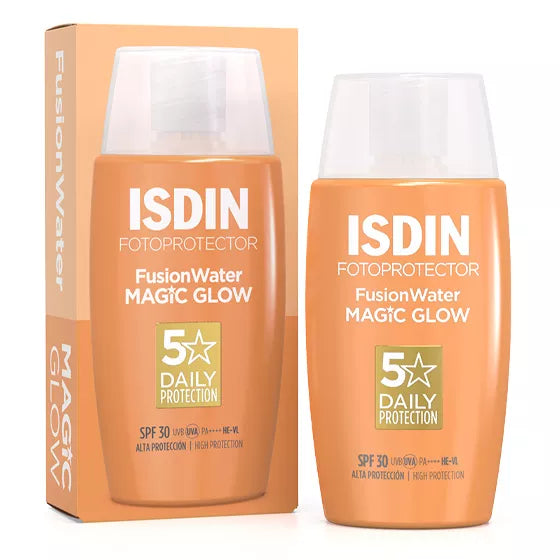 ISDIN Fotoprotector FusionWater MAGIC GLOW SPF30 50ML - Protetor solar facial ultraligeiro e com efeito glow