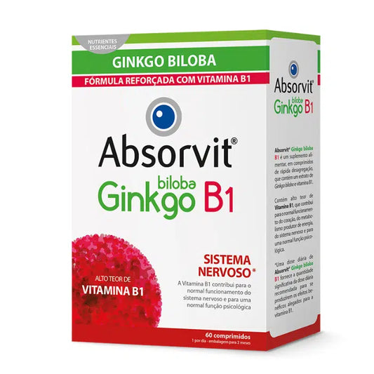 Farmodiética Absorvit Ginkgo +B1 Comp x60