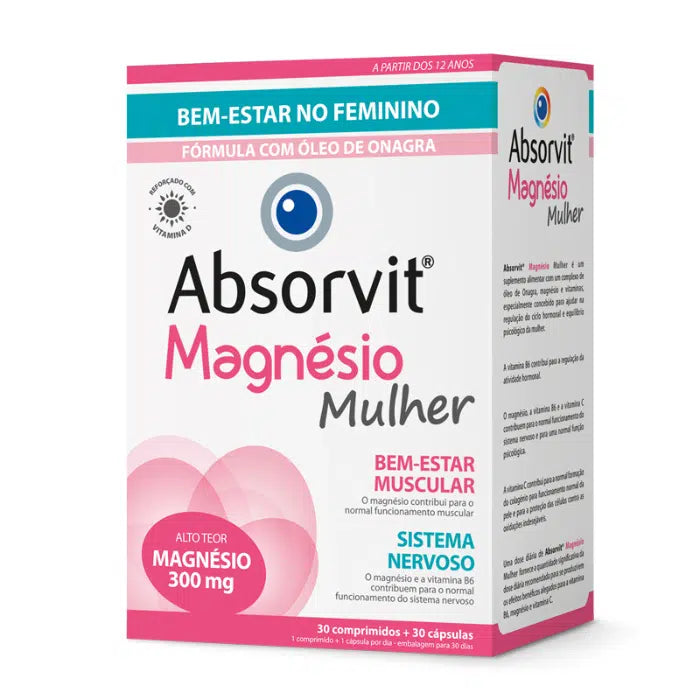 Farmodiética Absorvit Magnésio Mulher x30 Comprimidos + x30 Cápsulas