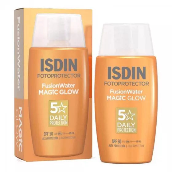 ISDIN Fotoprotector FusionWater MAGIC GLOW SPF50 50ML - Protetor solar facial ultraligeiro e com efeito glow