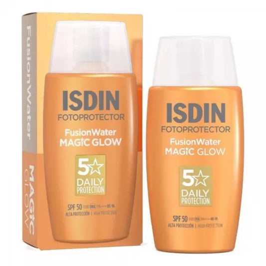 ISDIN Fotoprotector FusionWater MAGIC GLOW SPF50 50ML - Protetor solar facial ultraligeiro e com efeito glow