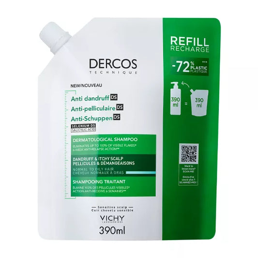 Vichy Laboratoires DERCOS CHAMPÔ ANTICASPA CABELO OLEOSO REFILL 390ML