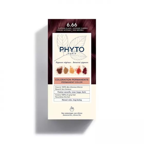 Phyto Kit Coloração Permanente 6.66 Castanho Claro Cereja Intenso