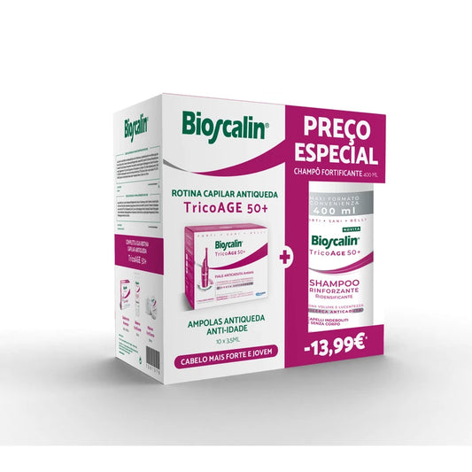 Bioscalin TRICOAGE 50+ BIOSCALIN TRICOAGE50+ AMP 10x3,5ML + CHAMP FORT. 400ML PREÇO ESPECIAL