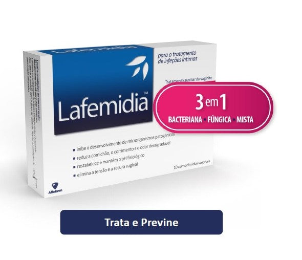 Aflofarm LAFEMIDIA – comprimidos vaginais 3 em 1