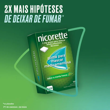 NICORETTE® 105 gomas para mascar medicamentosas 2 mg - Menta Fresca