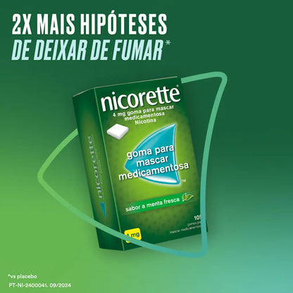 NICORETTE® 105 gomas para mascar medicamentosas 4 mg - Menta Fresca