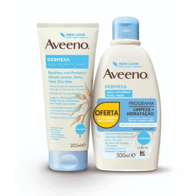 Kenvue AVEENO® Dermexa Creme Emoliente Diário + Gel de Banho Emoliente Diário (200 ml + 300 ml)