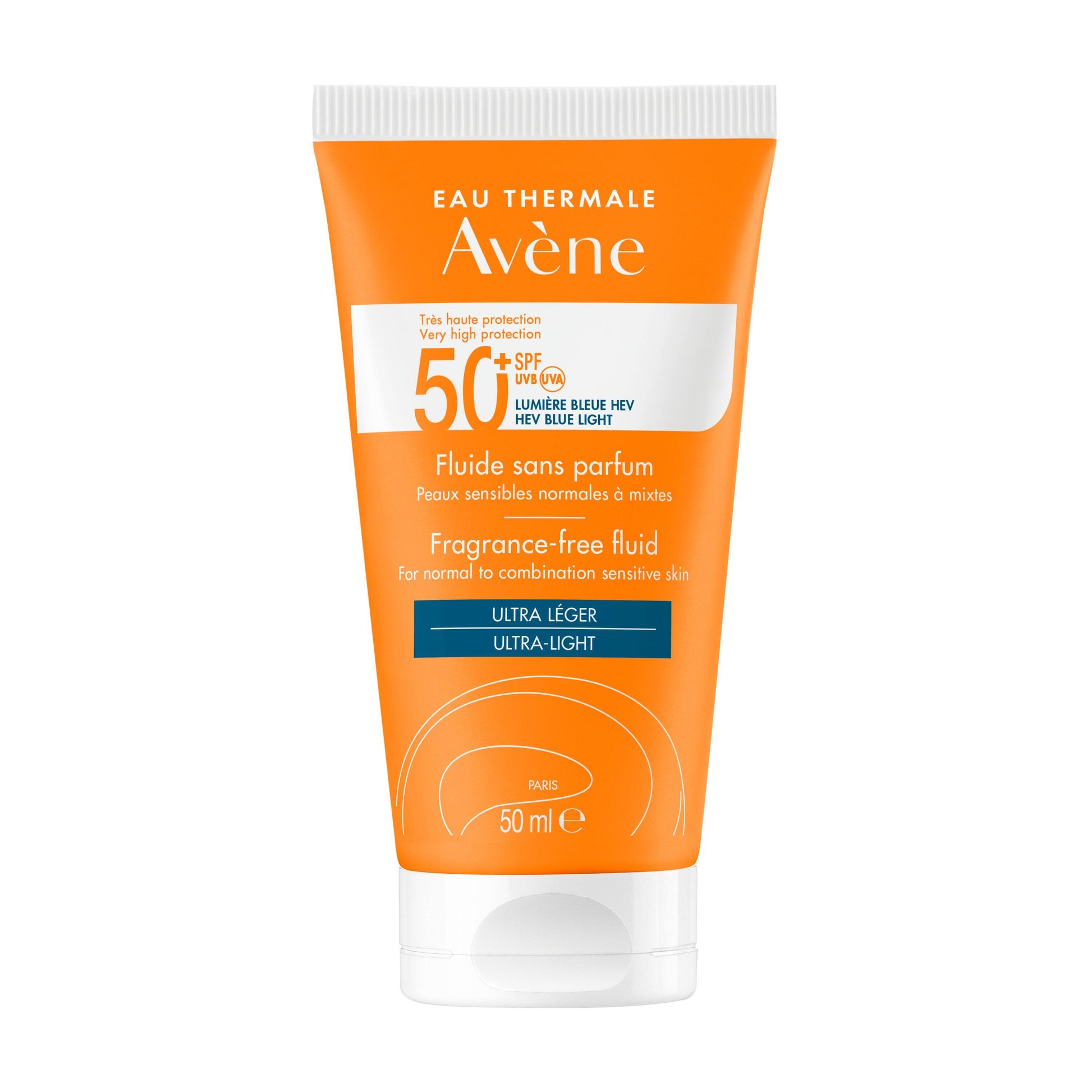 Eau Thermale Avène Avène Protetor Solar Rosto Fluído Mineral Sem Perfume SPF 50+ Pele Sensível e Intolerante