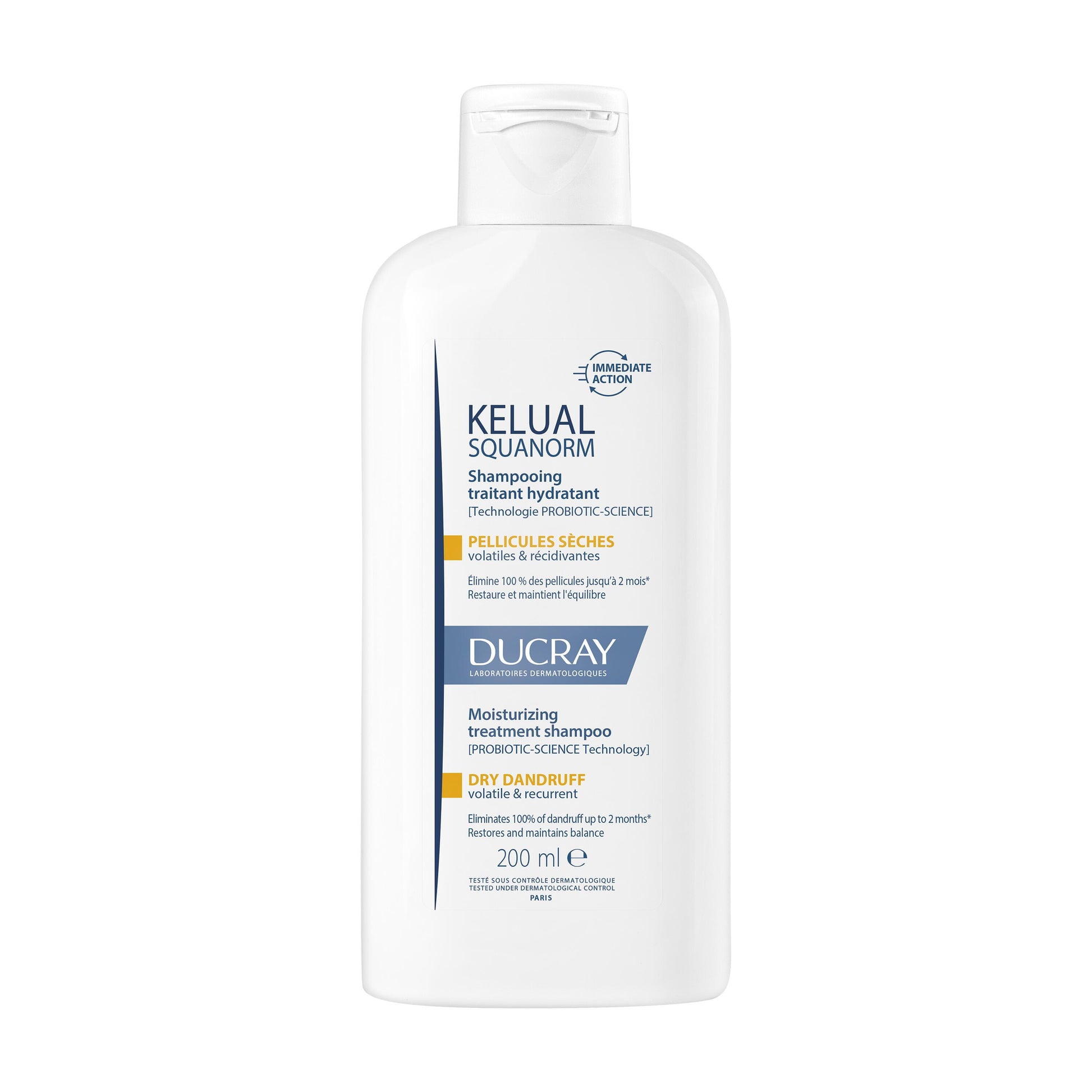 Ducray Champô de cuidado hidratante – Caspa seca KELUAL SQUANORM