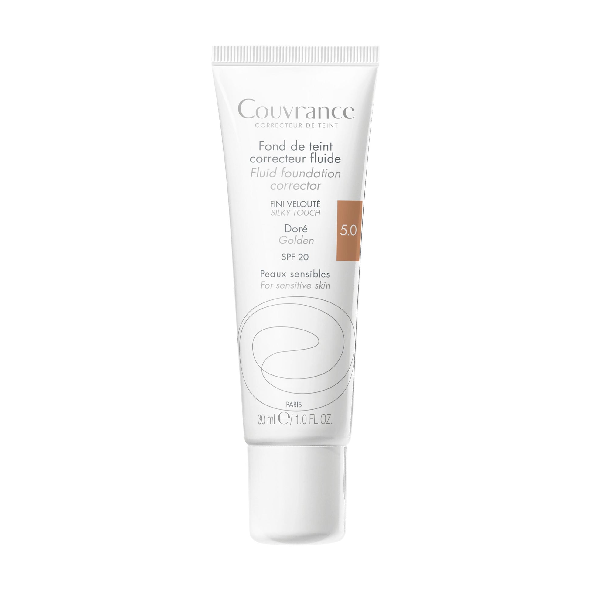 Eau Thermale Avène Avène Base Fluida Corretora Dourado Couvrance, efeito natural, proteção SPF 20