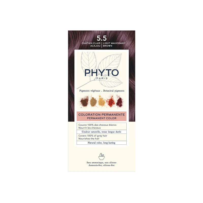 Phyto Kit Coloração Permanente 5.5  Castanho Claro Caju